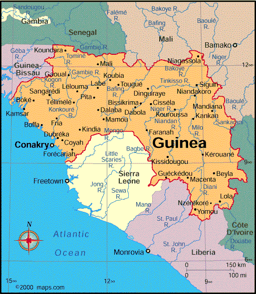guinea political map